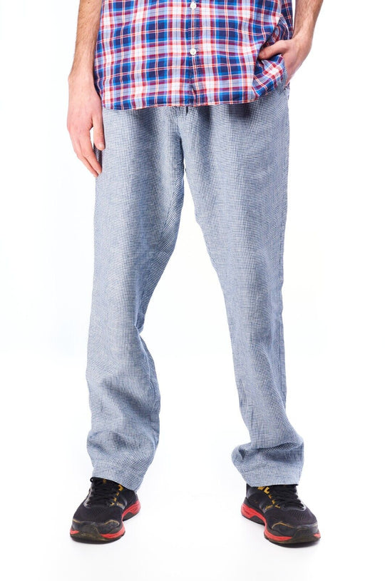 POLO RALPH LAUREN Pants Blue Linen Men's Straight Leg Trousers Size 38