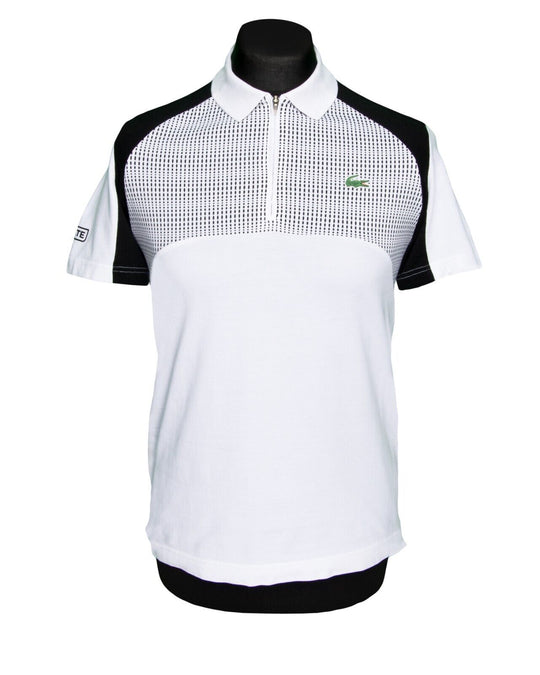 LACOSTE Sport T-Shirt White Black Cotton Men's Short Sleeve Tee Size 3 / S