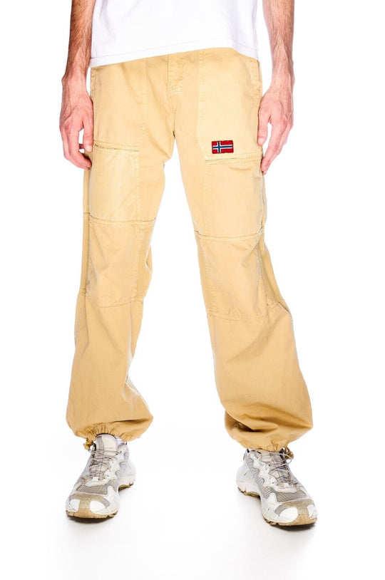 NAPAPIJRI Pants Beige Cotton Women's Baloon Trousers Size 14