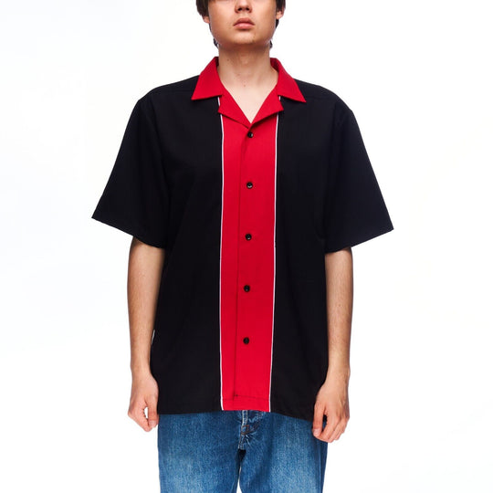 CRUISIN USA Shirt Red Black Men's Bowling Short Sleeve Size M