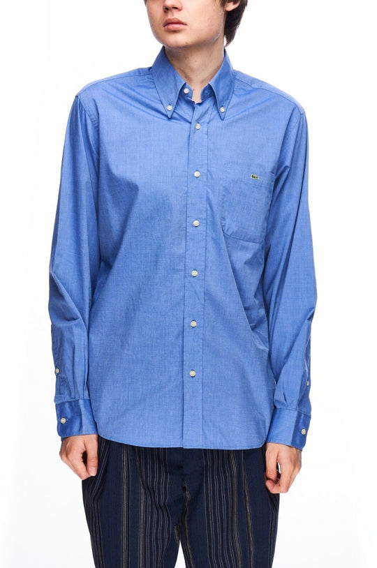 LACOSTE Shirt Blue Cotton Men's Button Down Size 39