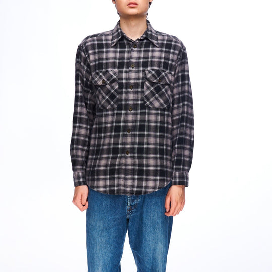 LEVI'S Flannel Shirt Grey Check Men's Button Up Size S
