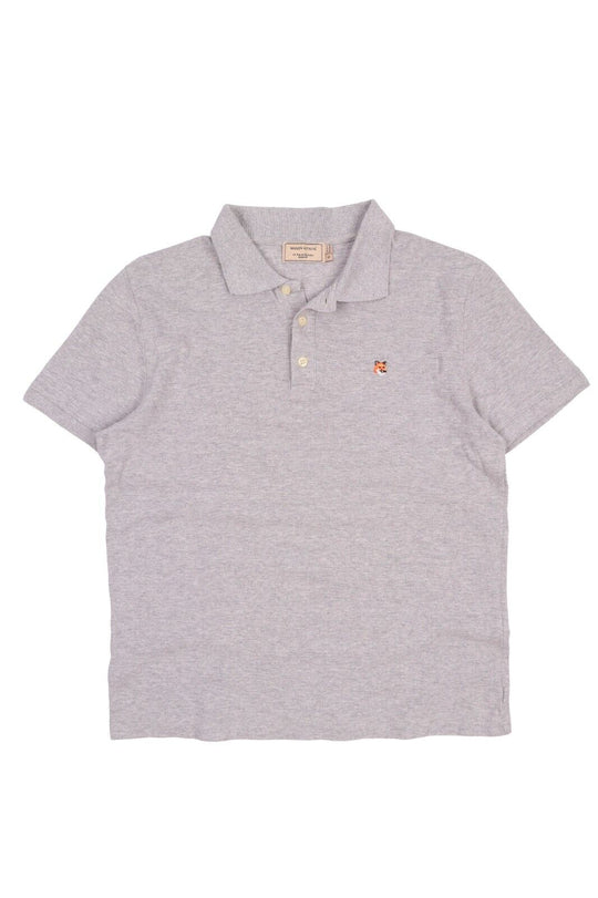 MAISO KITSUNE Polo Shirt Gray Cotton Men's Fox Logo Size S