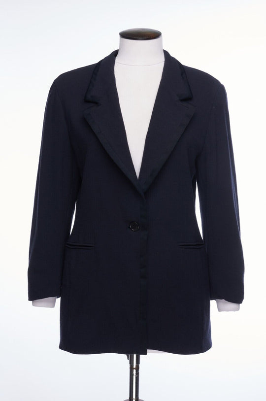 MAX MARA Jacket Navy Blue Wool Womens Sport Coat Size 12 US / 14 UK / 46 IT