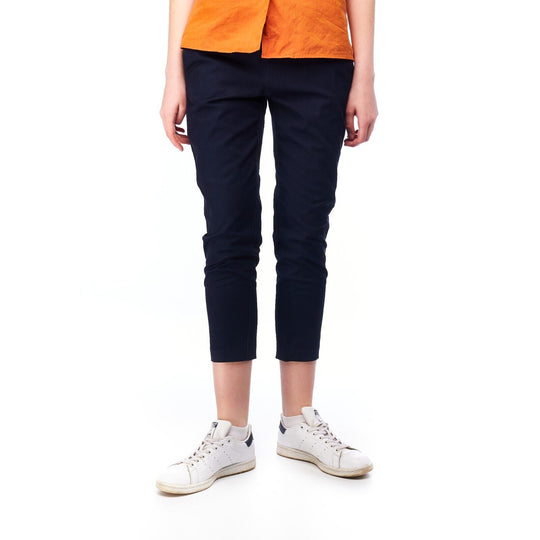 LOVE MOSCHINO Cropped Pants Navy Cotton Women's Capri Size 12 UK / 8 US / 44 IT