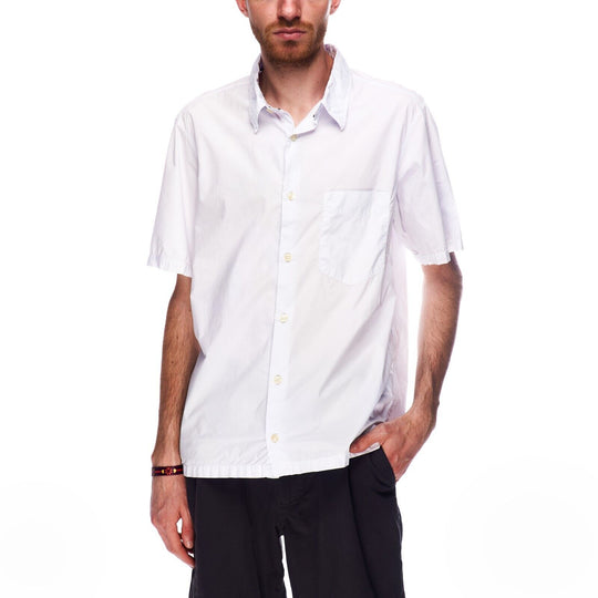 Vintage STONE ISLAND White Short Sleeve Mens Shirt Size L