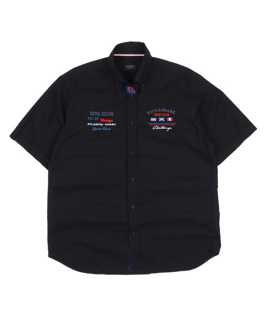 PAUL&SHARK Yachting Shirt Black Cotton Men's Button Down Size 42
