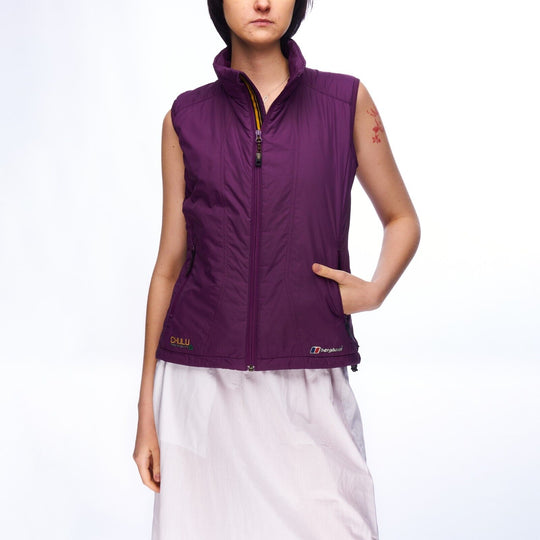BERGHAUS CHULU PRIMALOFT Vest Purple Nylon Women's Outdoor Waistcoat Size 10