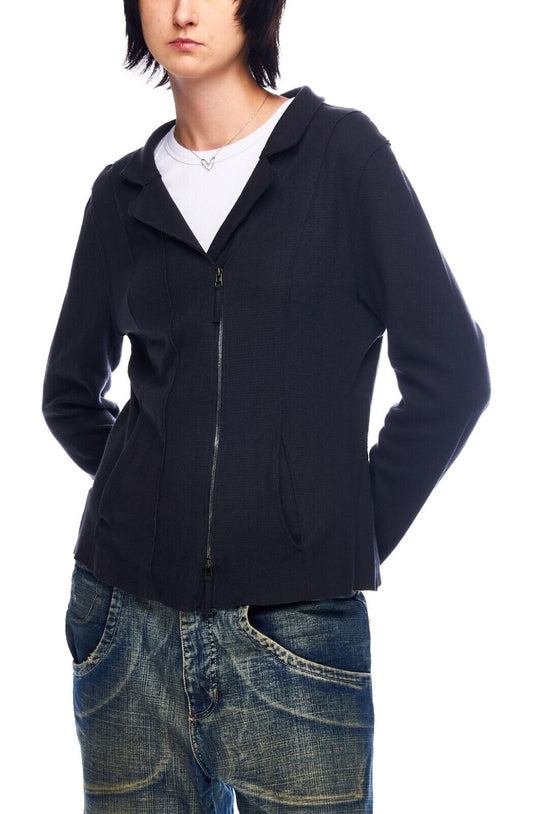 ANETTE GORTZ Jacket Gray Wool Cashmere Women's Full Zip Knit Sweater Size 40 IT