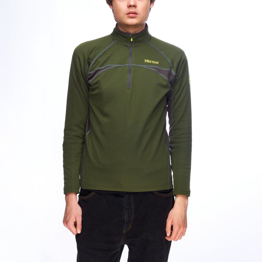 MARMOT Zip Neck Sweater Green Men's Outdoor Long Sleeve Size 48