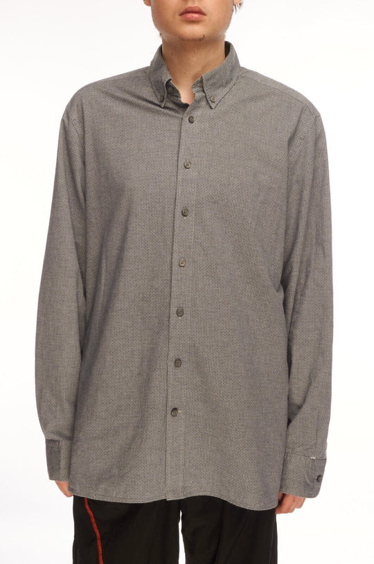 HACKETT London Shirt Gray Cotton Men's Button Down Slim Fit Size XL