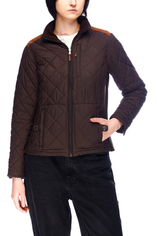 RALPH LAUREN Quilt Jacket Brown Women's Puffer Size S
