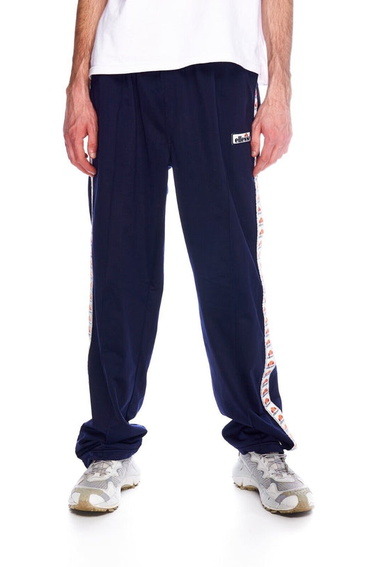 ELLESSE Track Pants Navy Men's Joggers Logo Stripes Size XL