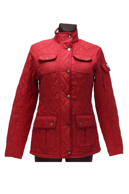 BARBOUR Berryhead Quilt Jacket Red Women's Multipocket Coat Size US 6 / UK 10
