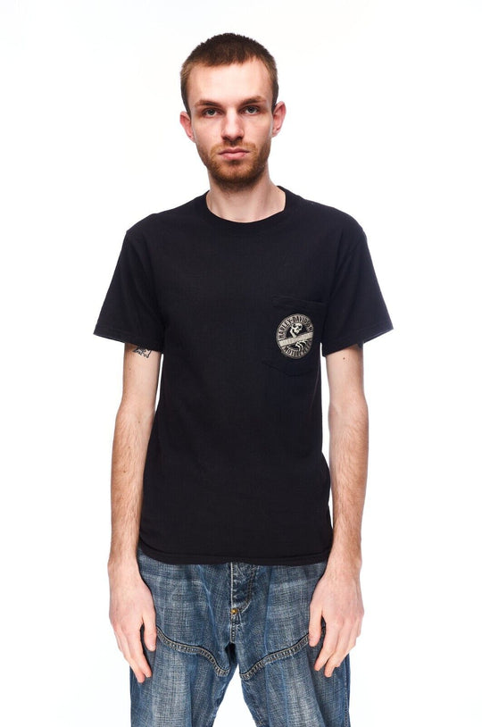 HARLEY DAVIDSON T-Shirt Black Cotton Men's Big Logo Biker Tee Size S