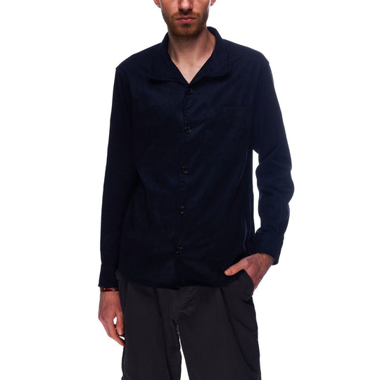 Men's TAKEO KIKUCHI Japan Navy Blue Faux Suede Overshirt Jacket Size 1 / M