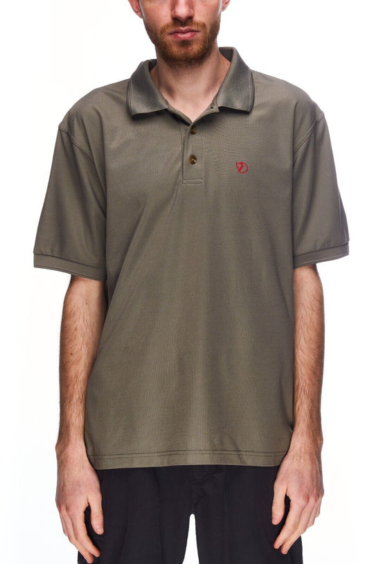 FJALLRAVEN Crowley Pique Polo Shirt Grey Men's T-Shirt Size L