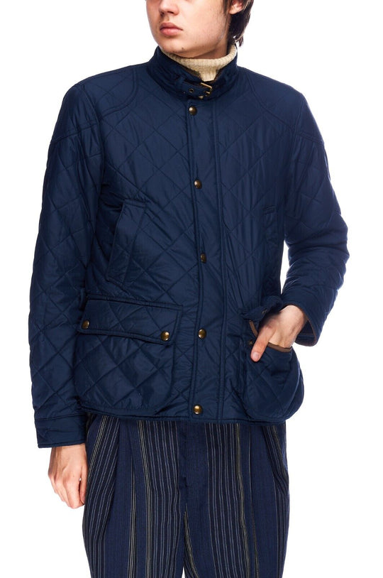 POLO RALPH LAUREN Quilt Jacket Navy Men's Band Collar Size L