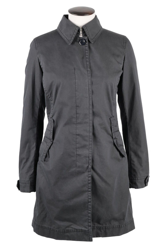 HERNO Jacket Gray Cotton Women's Trench Coat Size ~42