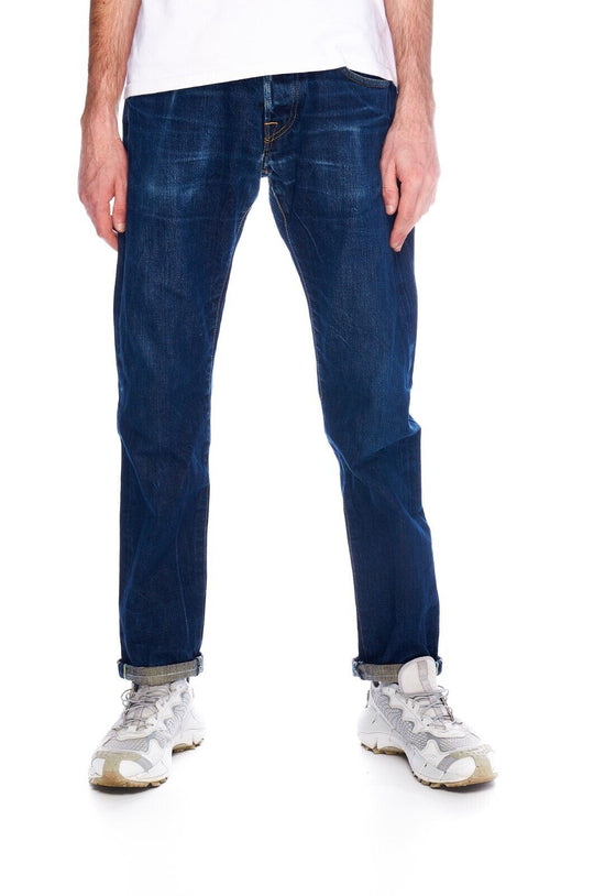 EDWIN Jeans Blue Denim Cotton Men's Straight Leg Pants Size W 32 L 34