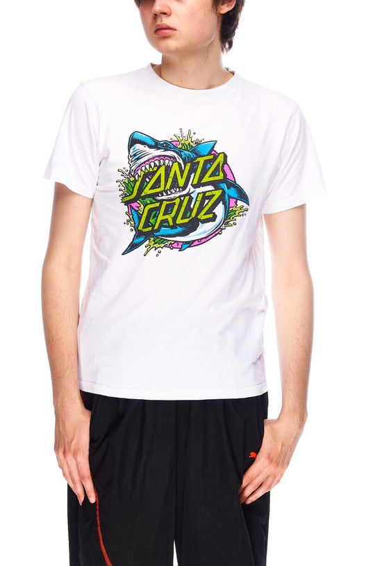 SANTA CRUZ T-Shirt White Cotton Men's Short Sleeve Tee Big Logo Size S