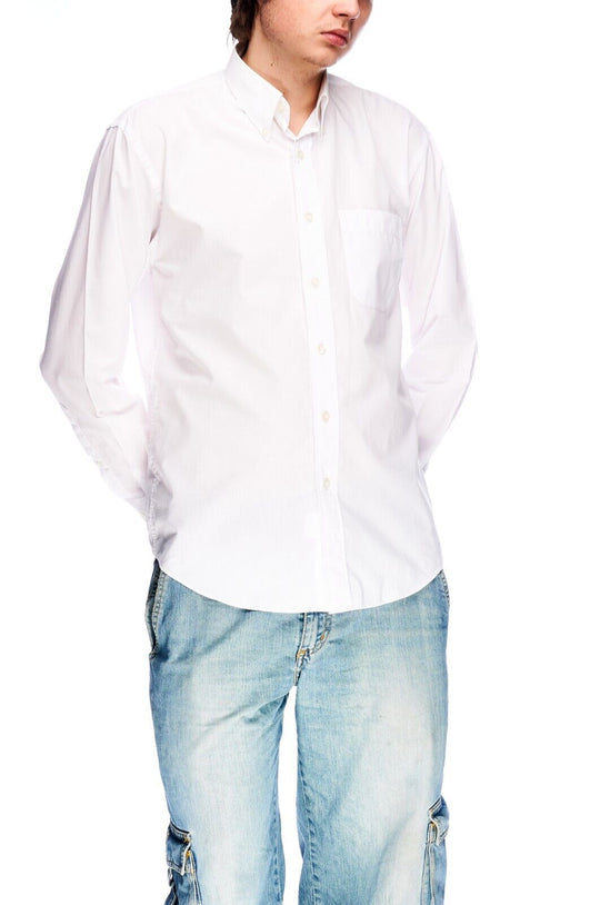 YVES SAINT LAURENT Dress Shirt White Cotton Men's Button Up Size 37 / 14.5