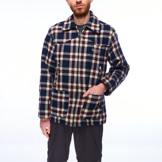 PEPE JEANS LONDON Jacket Multicolor Check Plaid Wool Men's Sport Coat Size S