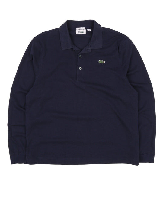 LACOSTE Sport Polo Shirt Navy Cotton Men's Long Sleeve Top Size 7 / XXL