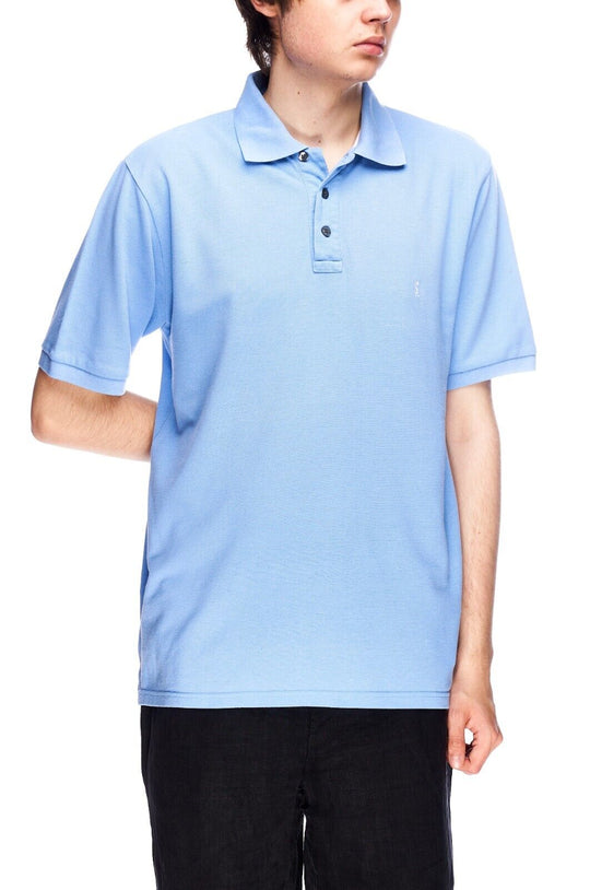Vitnage YVES SAINT LAURENT  Pour Homme Blue Cotton Mens SS Polo Shirt Size M
