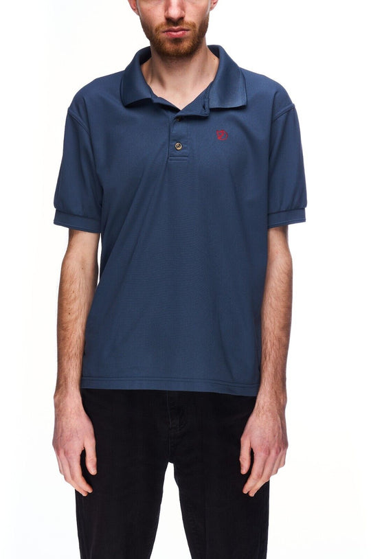 FJALLRAVEN Crowley Pique Polo Shirt Blue Men's Short Sleeve Top Size M