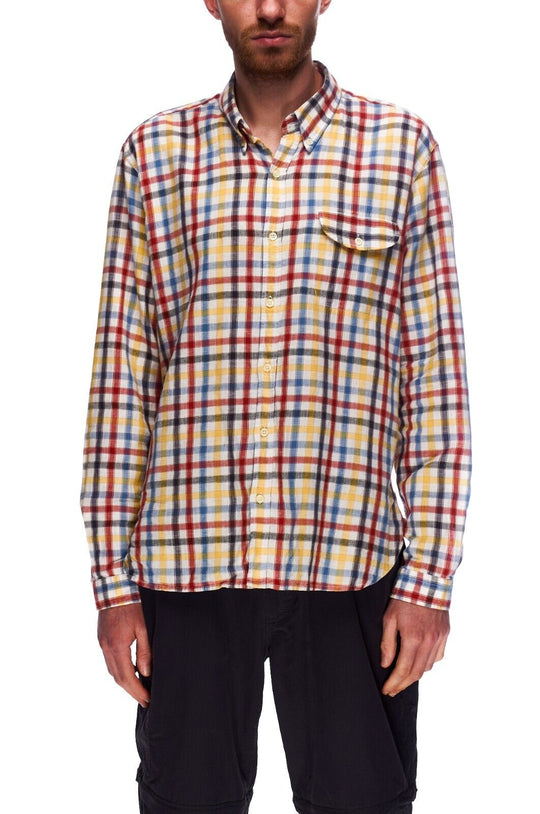 OLIVER SPENCER Shirt Multicolor Check Cotton Men's Size 15