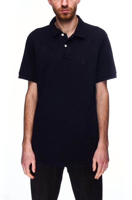 BURBEERRY Polo Shirt Navy Pique Cotton Men's Short Sleeve Size M