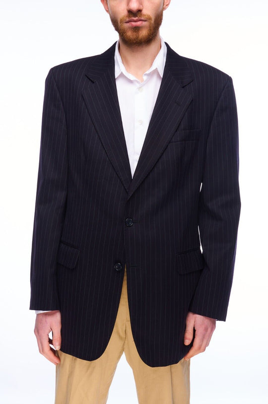 DAKS Suit Blazer Black Wool Men's Single Breasted Jacket Size 40