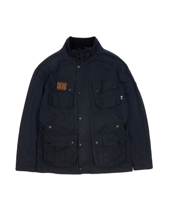 HACKETT Jacket Navy Blue Millerain Wax Cotton Mens Multipocket Size M