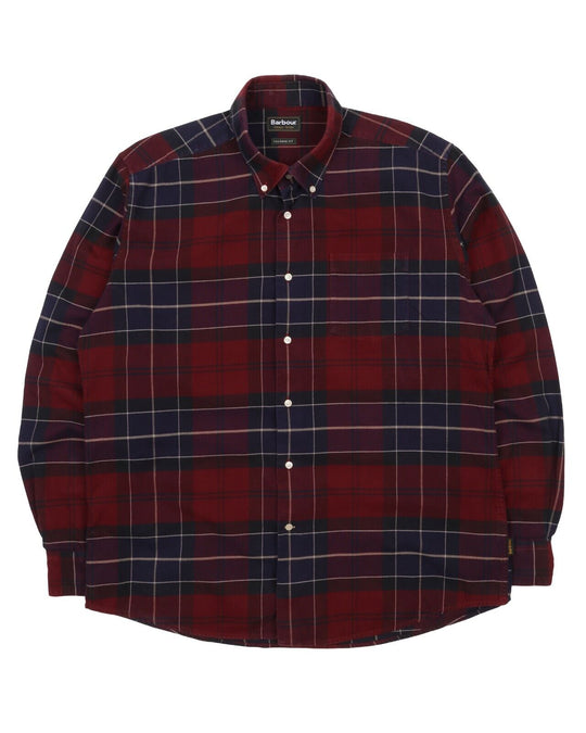 BARBOUR Lustleigh Shirt Red Tartan Check Cotton Men's Button Down Size XL