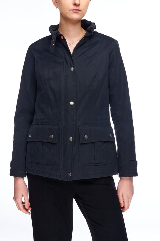 BARBOUR Convoy Quilt Jacket Black Cotton Women's Size 6 US / 10 UK / 36