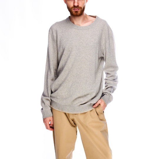 BALDESSARINI Sweater Crew Neck Grey Cashmere Mens Jumper Size 54 / XL