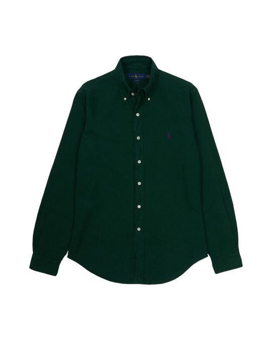 RALPH LAUREN Oxford Shirt Green Cotton Men's Longsleeve Sleeve Size S