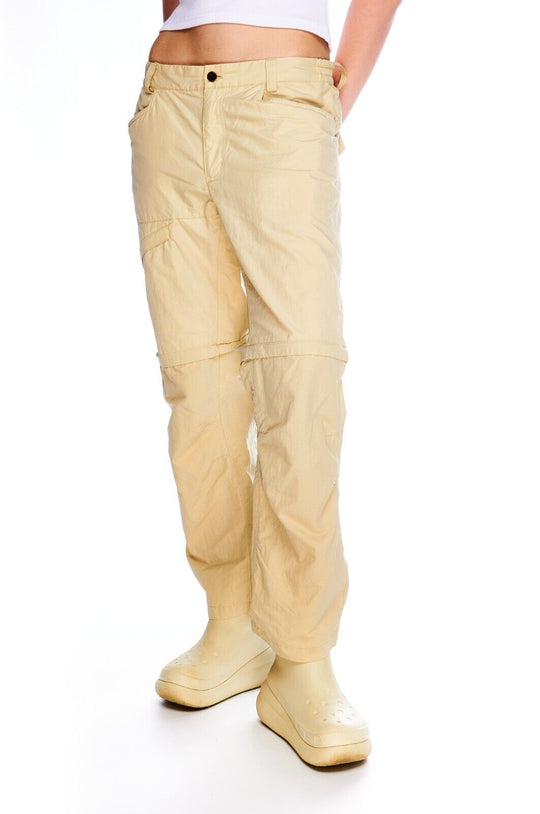FJALLRAVEN Daloa Zip Off Trousers Beige Womens Transformers Shorts Pants Size 42