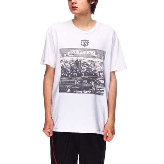 SUPREME Suprema Town White Cotton Logo Mens T-Shirt Size L