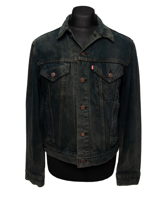 Vintage LEVIS Trucker Jacket Blue Dyed Denim Made In USA Mens Size S