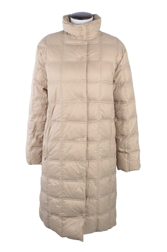 Vintage MONCLER Down Puffer Jacket Beige Women's Quilt Long Coat Size 3