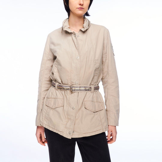 BOGNER FIRE + ICE INDIVIDUAL Belted Jacket Beige Cotton Women's Hooded Size L