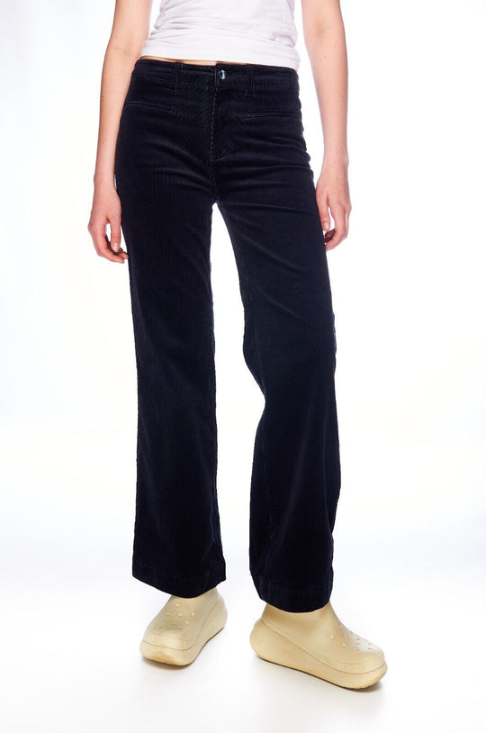 GANT Flared Pants Navy Blue Womens Corduroy Trousers Size 6 US / 10 UK