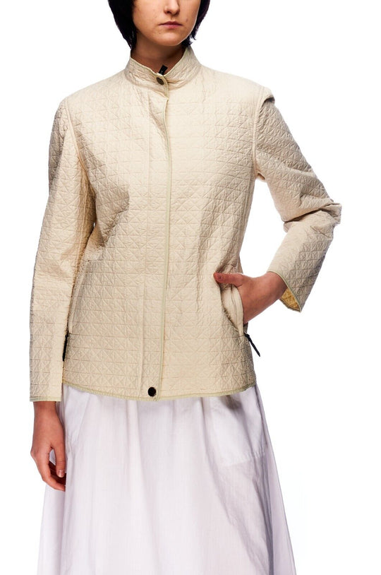 MAX MARA Weekend Quilt Jacket Beige Nylon Women's Size 40 / 10 US / 12 UK