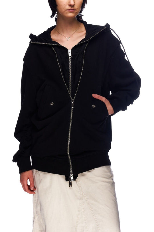 DIESEL Brave Black Full Zip Hoodie Men's Hooded Jacket Size XXS