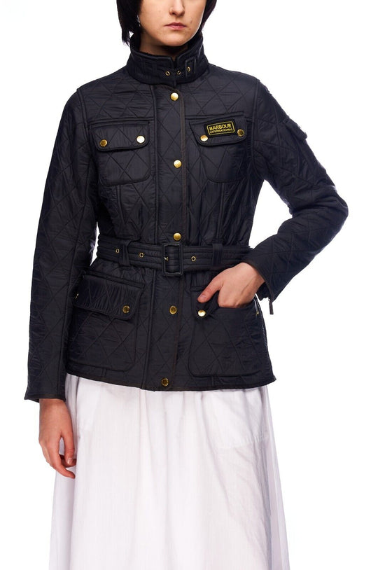 BARBOUR International Polarquilt Jacket Gray Women's Size UK 10 / US 6 / EUR 36