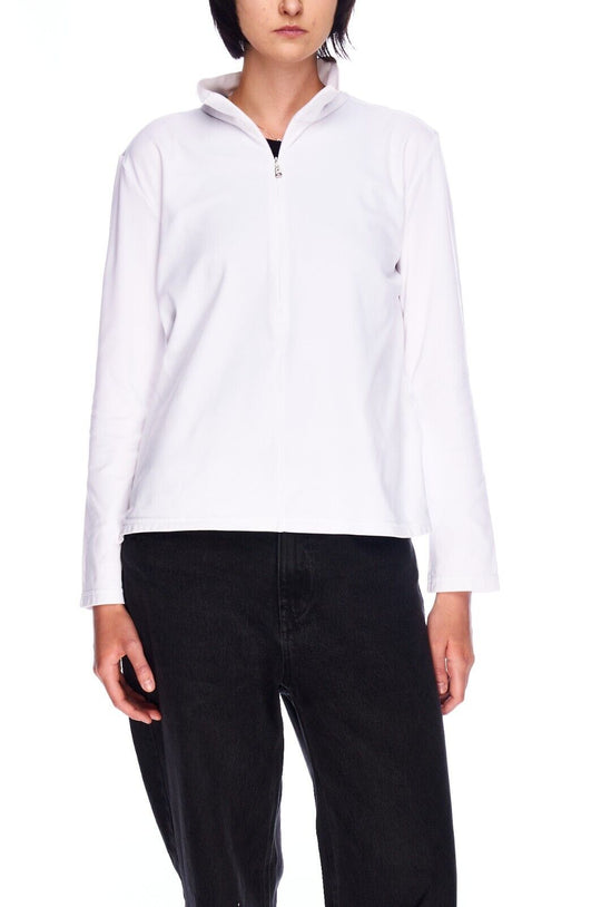 BOGNER Full Zip Sweater White Women's Sweatjacket Size L