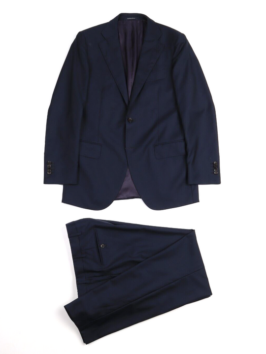 SUIT SUPPLY Suit Navy Blue Solid 110s Wool Mens Size 48 EU / 38 US