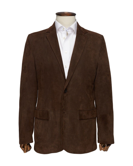 ERMENEGILDO ZEGNA Blazer Brown Suede Mens Sport Coat Size 50 IT